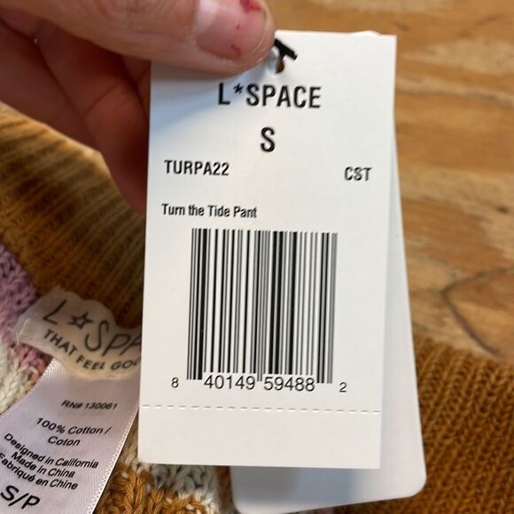 NWT L* Space Turn the tide brown and pink and white and yellow knitted pants - Picture 13 of 13